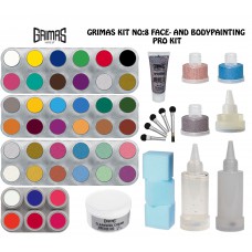 Grimas No: 8 Face- and bodypainging Pro Kit – Professional Face- and body painter Artist / Professzionális Arc- és testfestő készlet, GKIT-8