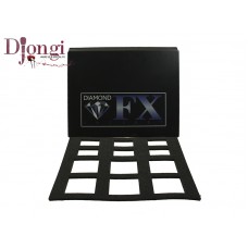Diamond FX Festéktartó tárolódoboz szivacsbetéttel (csíkos festék) – Face painting case with lay-in insert (split cake) DCWSC3050, 6 x 28 gr + 6 x 50 gr 