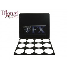 Diamond FX Festéktartó tárolódoboz szivacsbetéttel (tégelyes festék) – Face painting case with lay-in insert (cake paint) DCW32, 12 x 30 gr 