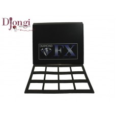 Diamond FX Festéktartó tárolódoboz szivacsbetéttel (csíkos festék) – Face painting case with lay-in insert (split cake) DCW50, 12 x 50 gr 
